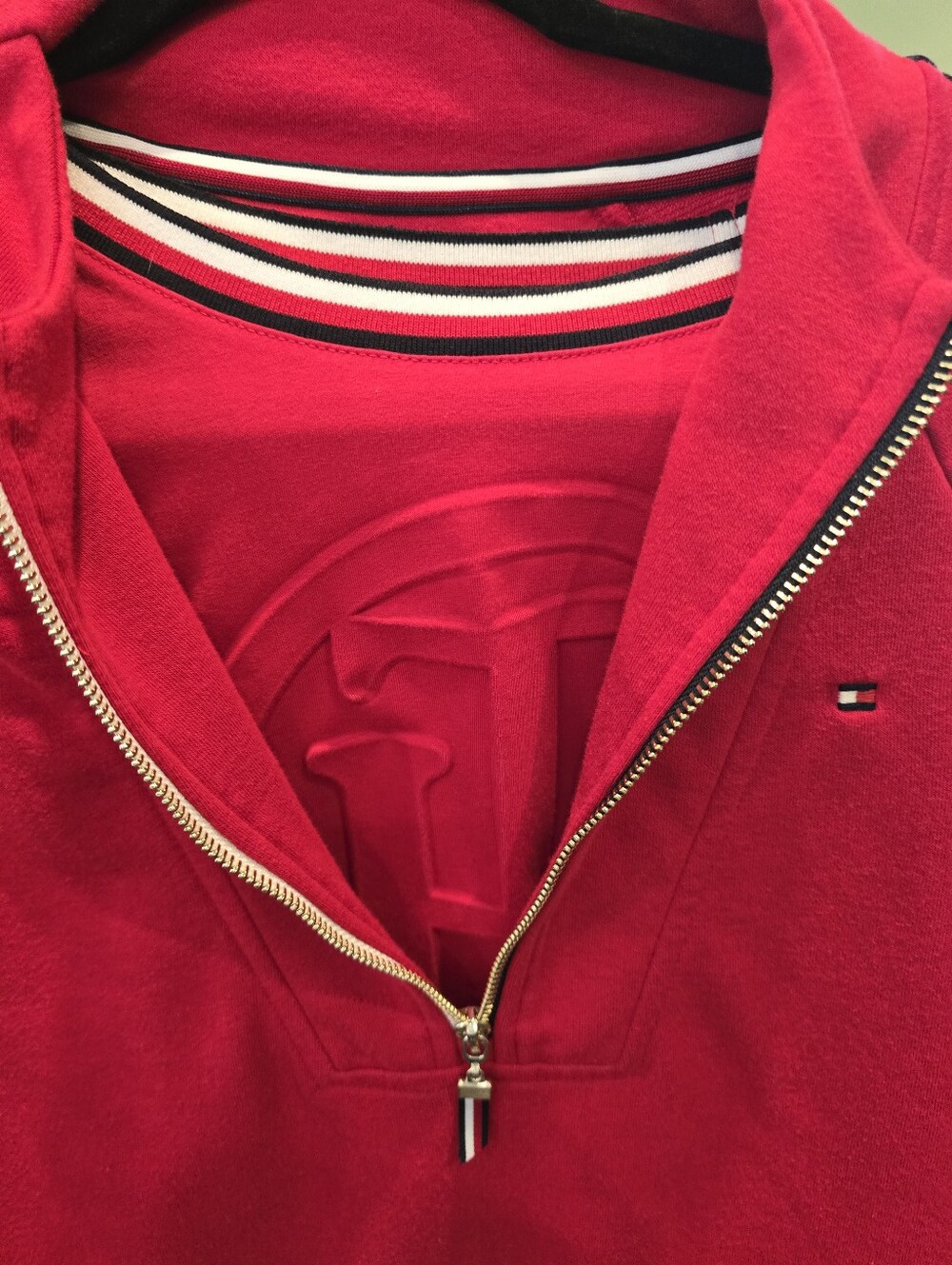 Tommy Hilfiger Red Quarter-Zip Pullover & Embossed Logo Tee Set - Picture 5 of 5
